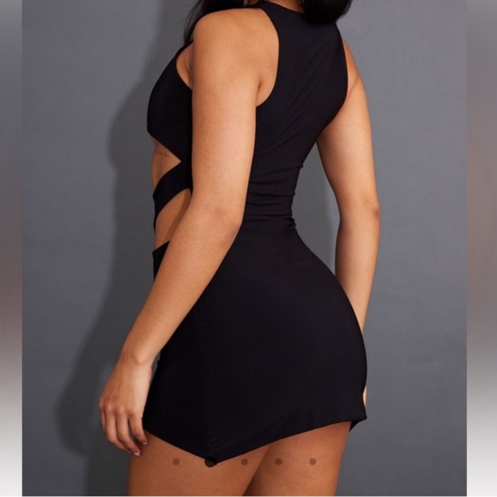 PrettyLittleThing Black Cut-Out Mini Dress - Picture 2 of 5